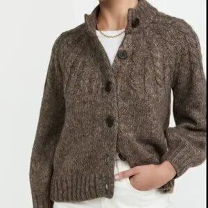 Madewell Harwood Cableknit Mockneck Sweater size S